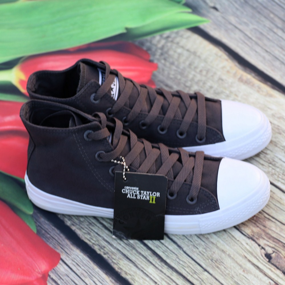 Giày Sneaker Chuck 2 Xám Đậm Nam Cổ Cao ZRF