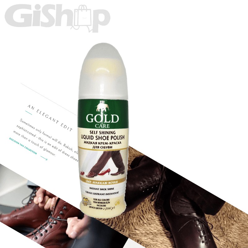 Combo Chăm Sóc Giày GoldCare Gồm Xi Nước Đánh Giày GC2001 và Xi Mút Đánh Bóng Da, Giày GC4003