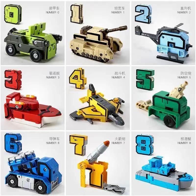 Đồ Chơi Robot Biến Hình Kỹ Thuật Số 0-9 Giáo Dục Sớm Cho Bé