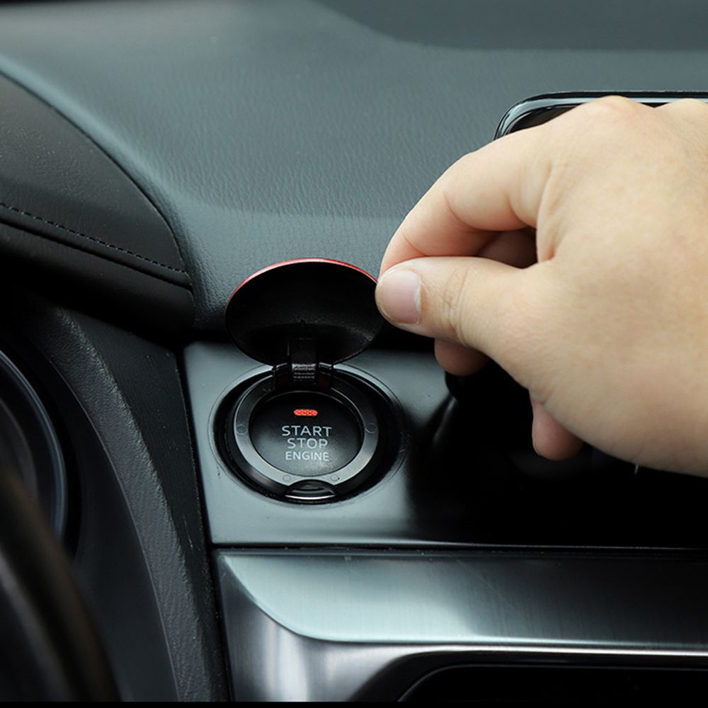 Miếng dán trang trí bảo vệ công tắc khởi động xe hơi hình tròn họa tiết Captain America 3D