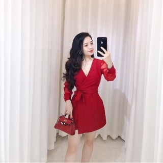 Jum cổ V tay voan siêu xinh