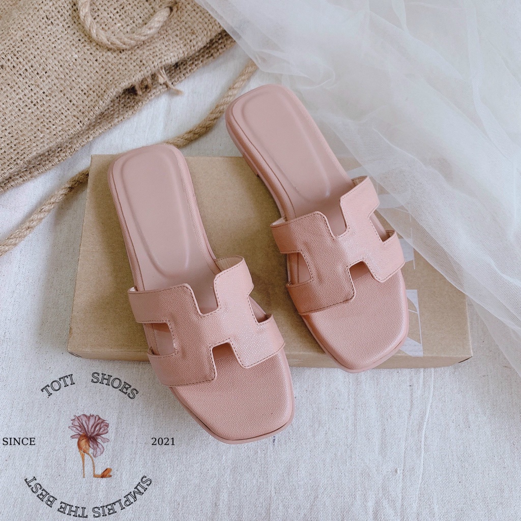 DÉP NỮ TOTIIE STORE - DÉP LÊ MŨI VUÔNG CHỮ H - DÉP THỜI TRANG ĐẾ BỆT - LÊ NỮ QUAI NGANG ĐẾ XỊN - D1906600