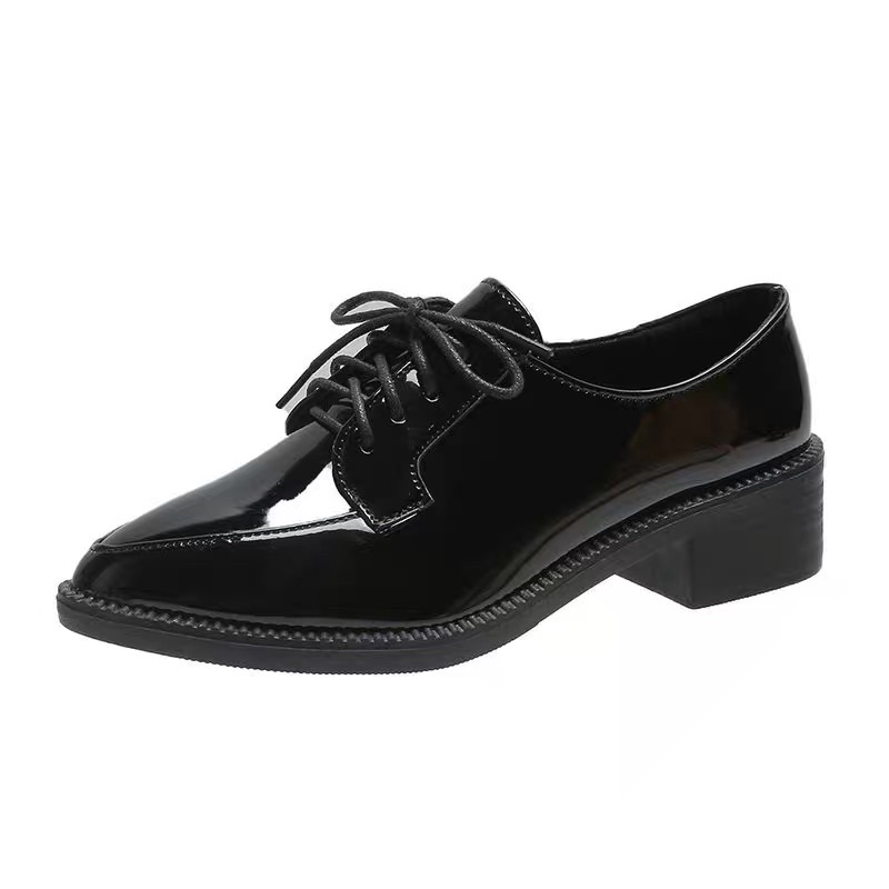 Giầy oxford mũi nhọn gót cao 3,5cm phong cách retro