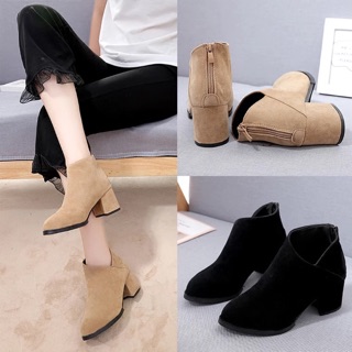GIÀY BOOT DA LỘN NỮ CÁCH ĐIỆU CAO 5 PHÂN