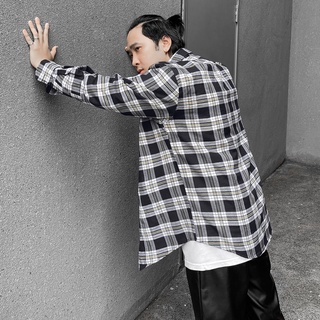 Áo Sơ Mi Flannel Màu Đen Sọc Trắng