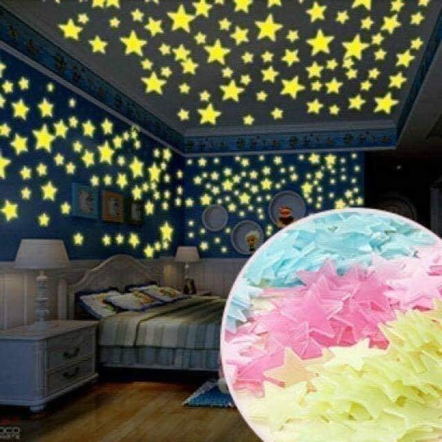 Set 100 ngôi sao phát quang trang trí phòng ngủ