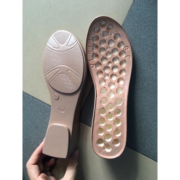 xuồng lõm gót cao 5cm đen và nâu