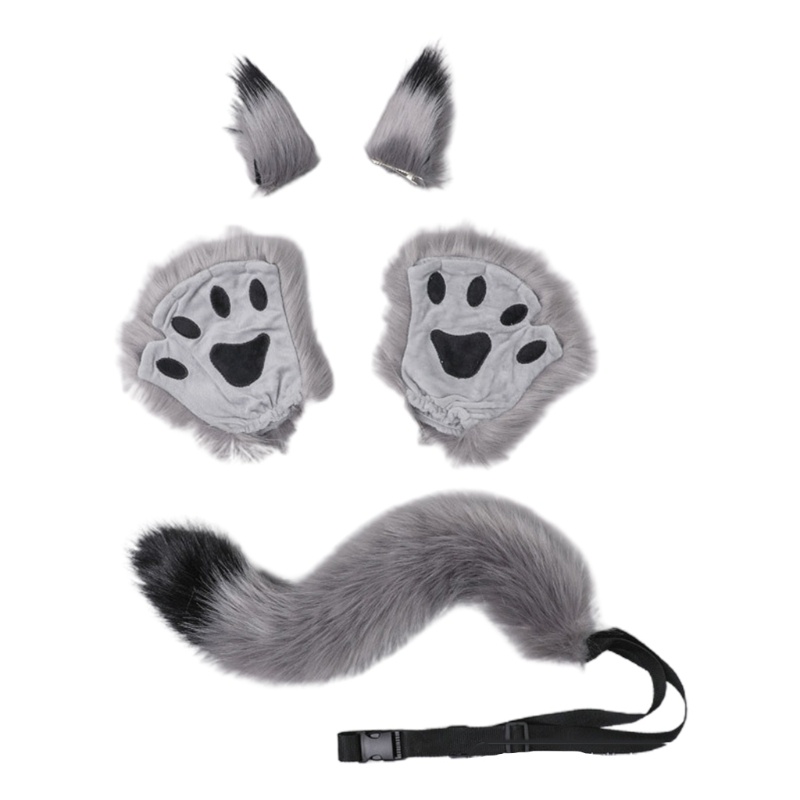 Set 5 Phụ Kiện Hóa Trang Mèo / Đuôi / Găng Tay / Đuôi Sói Nhồi Bông Dễ Thương | BigBuy360 - bigbuy360.vn