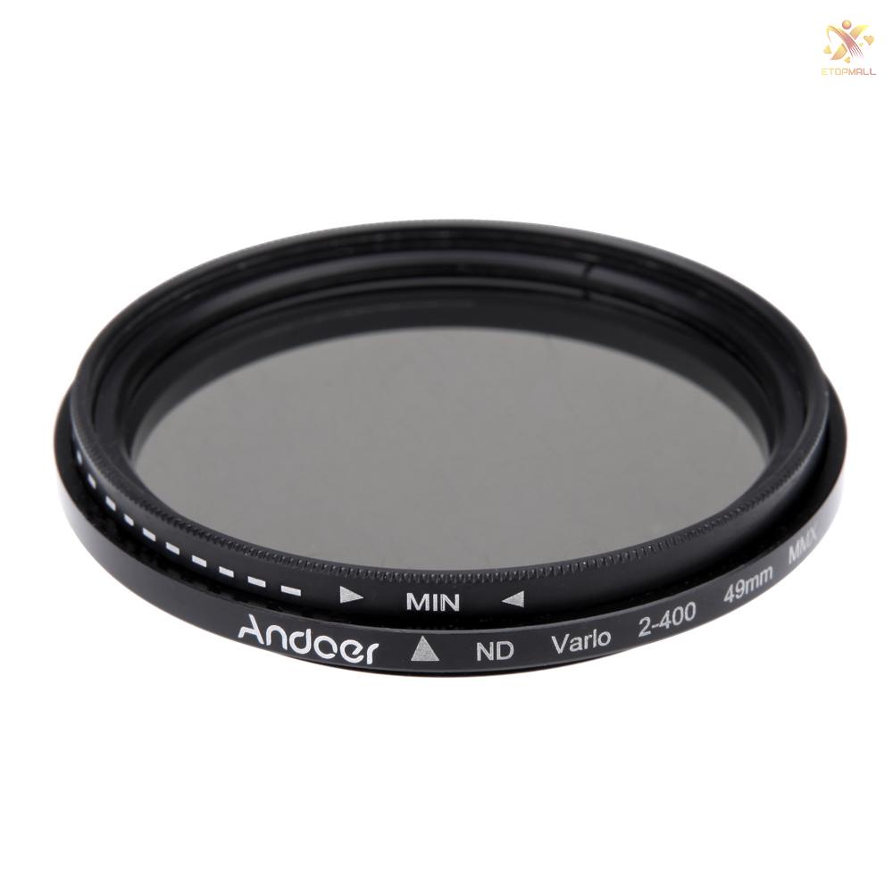 ET Andoer 49mm ND Fader Neutral Density Adjustable ND2 to ND400 Variable Filter for   DSLR Camera