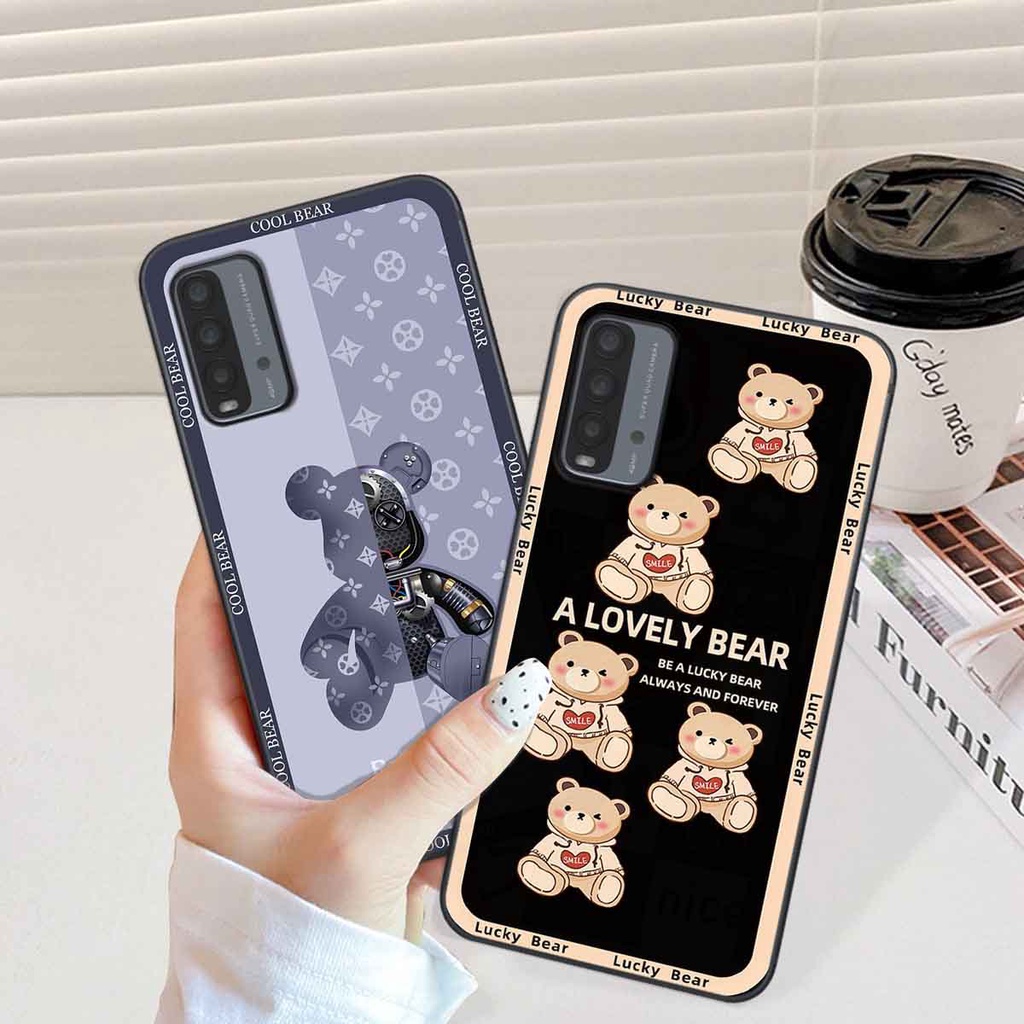 Ốp Xiaomi Redmi 9T bear brick, gấu đáng yêu, dễ thương