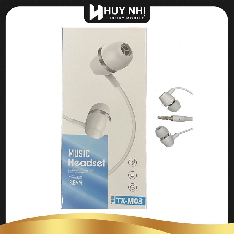 Tai nghe có dây jack 3.5 chống ồn có míc đàm thoại cho điện thoại