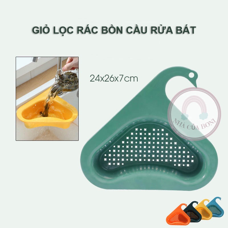 Giỏ Lọc Rác Bồn Rửa Chén Thông Minh Dụng Cụ Lọc Rác Bồn Rửa Bát Hình Tam Giác