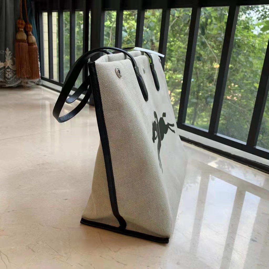 Túi tote Đeo Vai Vải canvas Tay Cầm Dài Kích Thước Lớn Phong Cách Mới Xuân 2022 77220225Sức Chứa Lớn