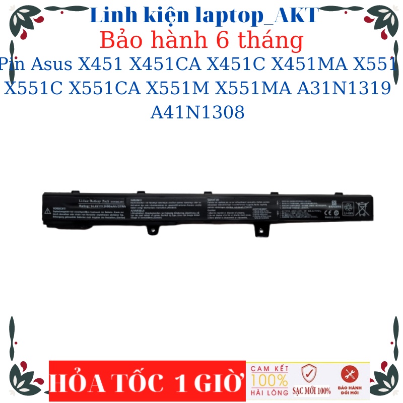 Pin Laptop Asus X451 X451CA X451C X451MA X551 X551C X551CA X551M X551MA A31N1319 A41N1308