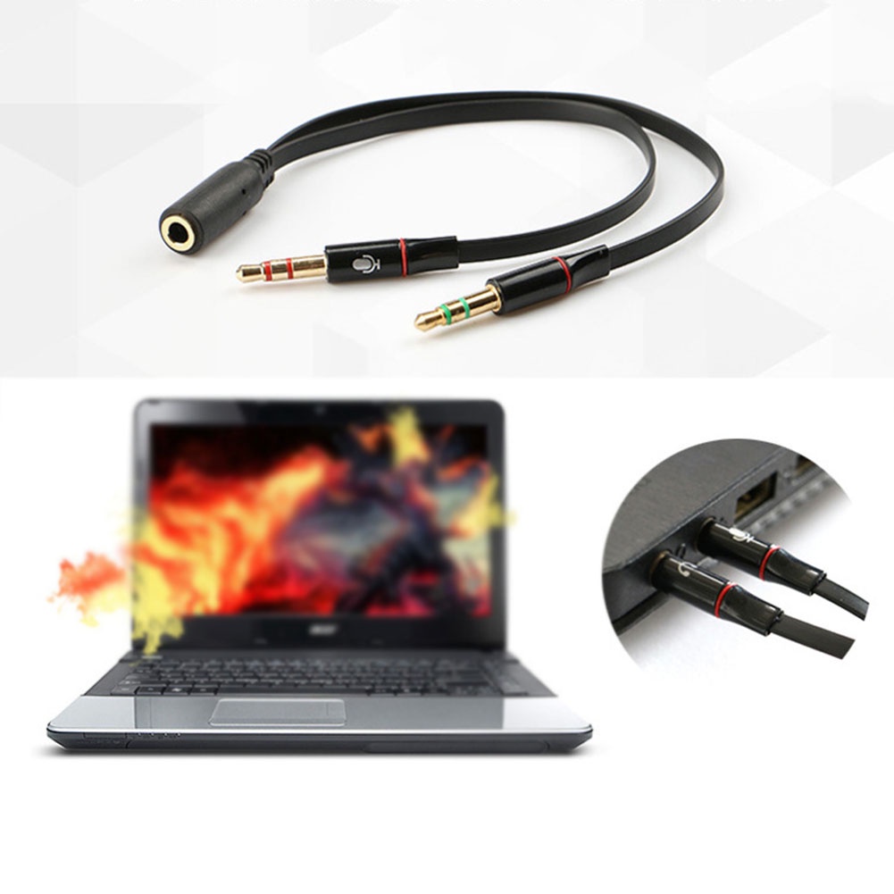 Dây cáp chia cổng âm thanh 3.5mm từ 1 đầu cái sang 2 đầu đực tiện dụng