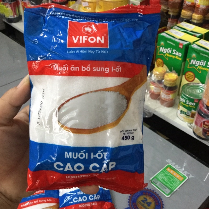 Muối I-ỐT 450gr, gia vị không thể thiếu trong gia đình