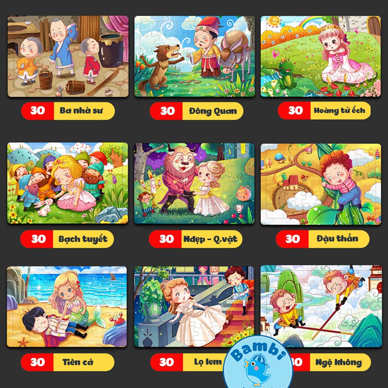 30 miếng] Đồ chơi tranh ghép hình gỗ puzzle - Bộ ghép hình - Tranh xếp hình