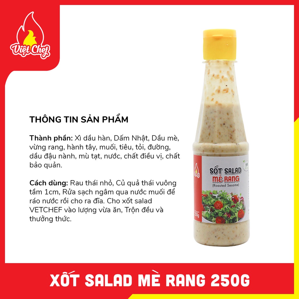 Sốt Salad Mè Rang Chai 250g - Hương Vị Mè Rang Cho Món Ăn Khai Vị