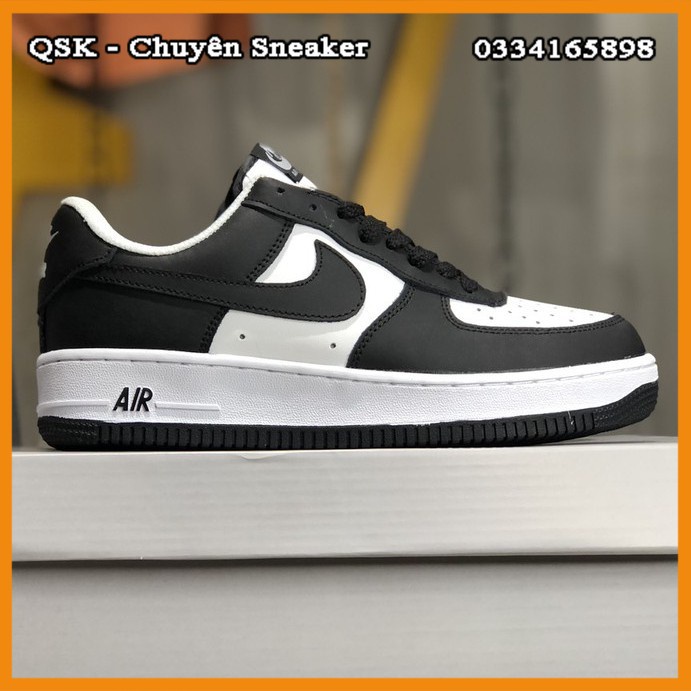 Giày Sneaker Af1 Low Black White Cao Cấp Fullbox, Giày thể thao nam nữ af1 đen trắng lót trần bông,cổ tròn, mẫu mới 2021