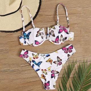Set Bikini Lưng Cao Hoạ Tiết Bướm Cho Phái Nữ