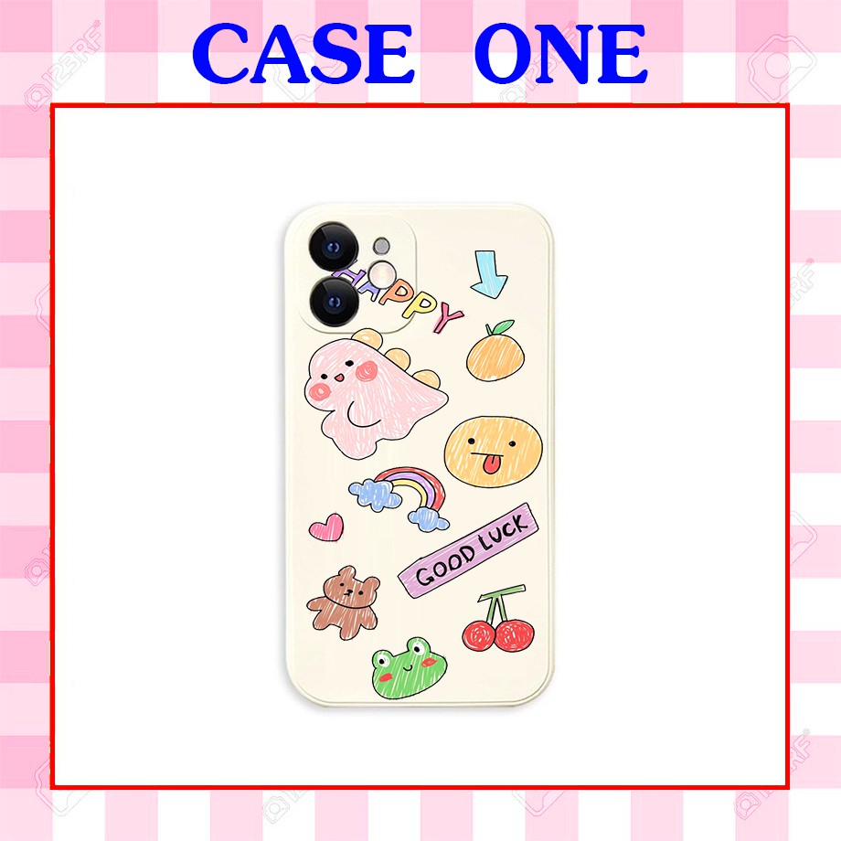 Ốp lưng iphone hình hoa quả dễ thương cạnh vuông giả ip12 5/5s/6/6plus/6s/7/7plus/8/8plus/x/xr/xs/11/12/pro/max