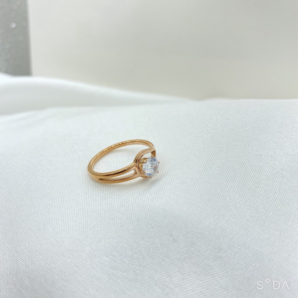 [FreeShip] Nhẫn nữ Titan đính đá J2-410 - CAM KẾT KHÔNG BAY MÀU