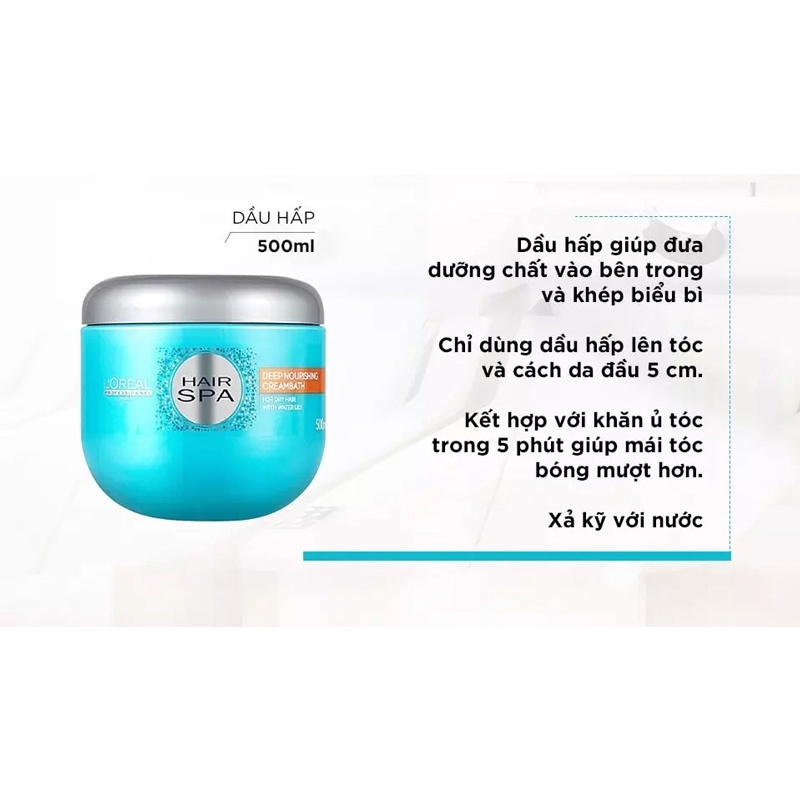Dầu Hấp L'Oréal Professionnel Chăm Sóc Tóc Thư Giãn Hair Spa Deep Nourishing Creambath 500ml