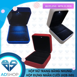 [HCM] HỘP ĐỰNG NHẪN CƯỚI, HỘP NHẪN ĐÍNH HÔN, HỘP ĐỰNG QUÀ TẶNG TRANG SỨC,ĐỰNG NHẪN CAO CẤP CÓ ĐÈN LED (H28-NĐ)