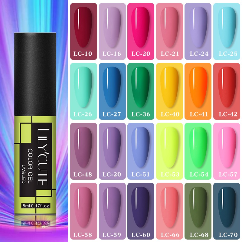 [Hàng mới về] Gel Sơn Bóng Móng Tay LILY'CUTE 5ml Chất Lượng Cao