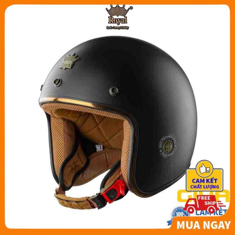 Mũ bảo hiểm 3/4 Royal M20C đen nhám