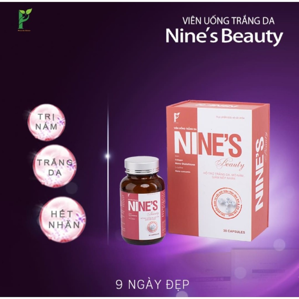 Nines Beauty Viên Uống Trắng Da Mờ Thâm Nám Chính Hãng Hộp 30 Viên (Nine's Beauty) | BigBuy360 - bigbuy360.vn