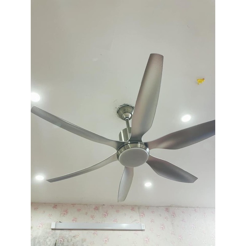 Quạt Trần 6 cánh Màu Bạc động cơ 90w lõi đồng 100%