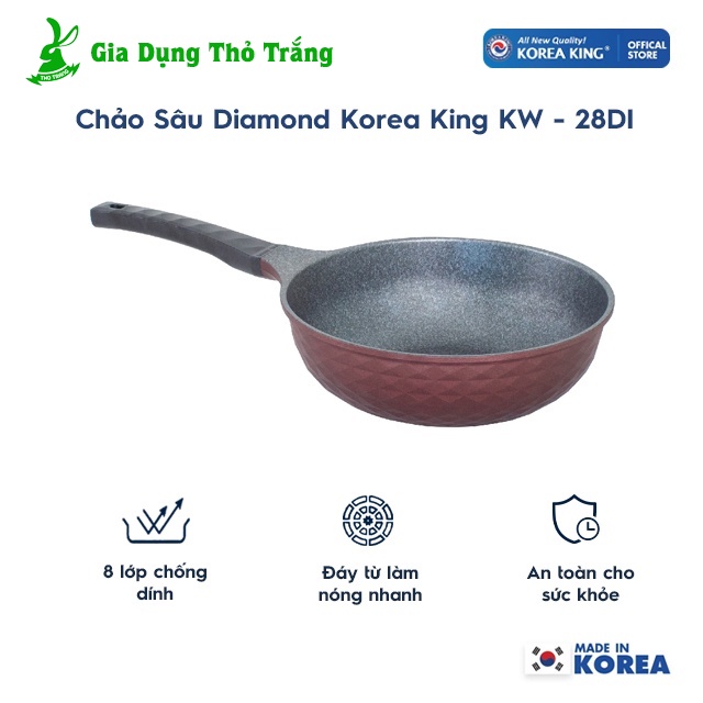 Chảo không dính Diamond Premium Korea King KW-28DI (28cm) Cao Cấp