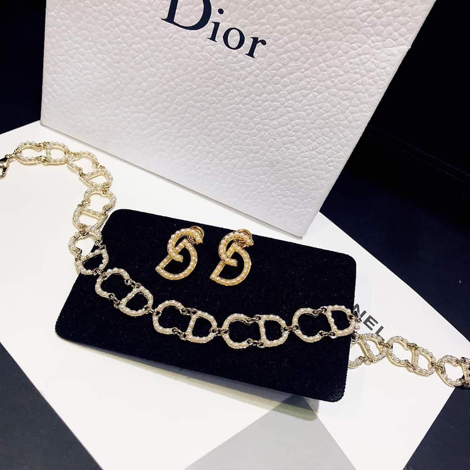 Vòng cổ chocker CD đính ngọc tiểu thư