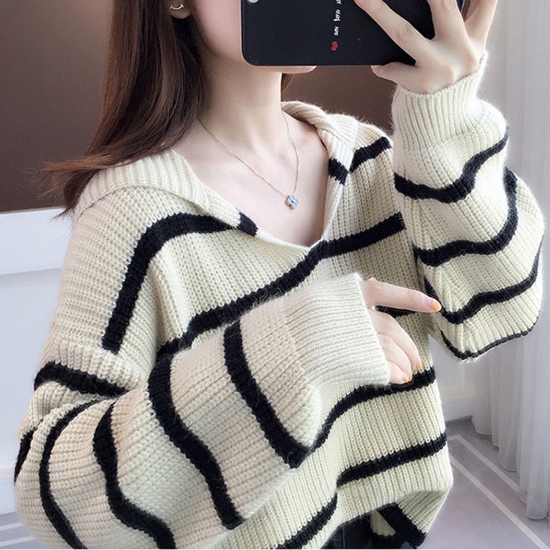 Áo len dài tay cổ tròn thời trang Hàn Quốc dành cho nữ