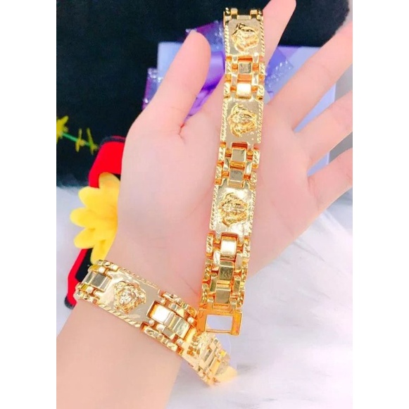 Lắc Tay Nam Mạ Vàng 18K Chạm Medusa Mẫu 10703.01 - Lokalo - Đi Chơi, Dự Tiệc Rất Ngầu - Bao Đổi Tra Trong Vòng 07 Ngày