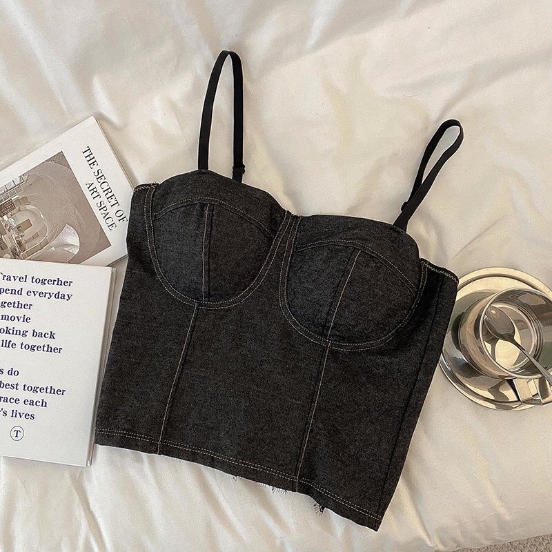 Áo Bra Corset leg jeans Có Thun Bo Lưng Co Giãn Khi Mặc Minhduongct