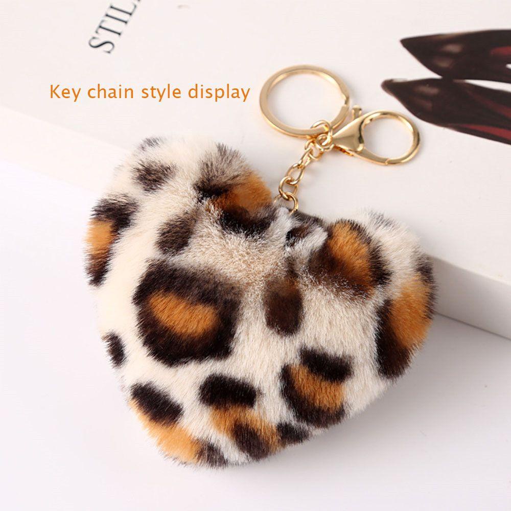 MAYSHOW Móc Khóa Hình Trái Tim 9-10cm Màu Vàng Phối Lông Xinh Xắn
