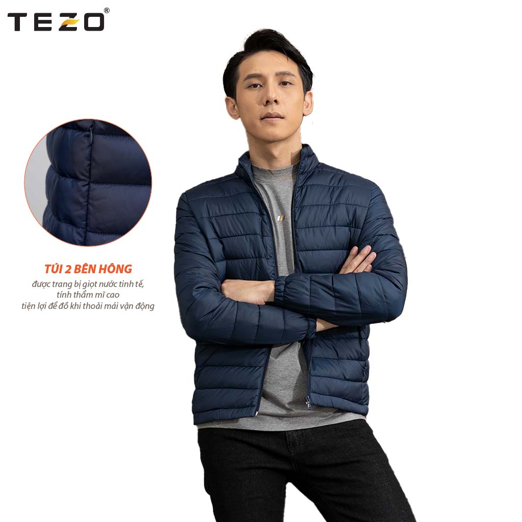 Áo phao nam dáng ngắn TEZO, áo khoác chần bông siêu nhẹ giữ ấm tuyệt đối mã 2111APBX01