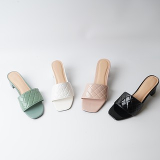 Giày Nữ Ngoại Cỡ-Guốc Cao Gót 5cm Nữ Thiết Kế Quai Ngang Trám Gót Vuông-ảnh thất shop chụp