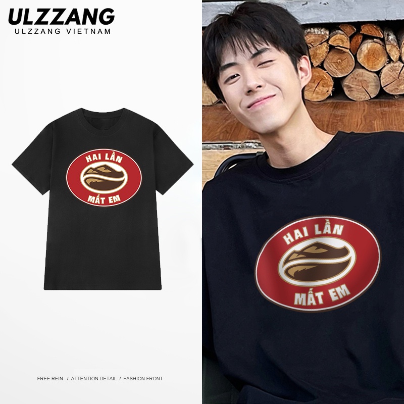 Áo phông local brand ULZZ ulzzang dáng tay lỡ in hình Hai lần mất em