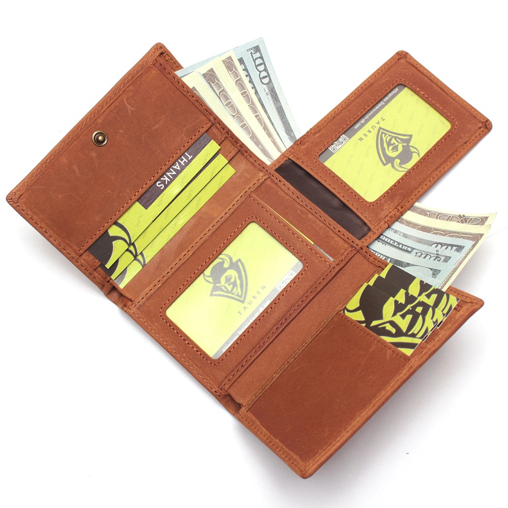 Ví nam AD03, bóp nam da bò cao cấp thiết kế gấp ba nhỏ gọn nhiều ngăn đựng thẻ đựng tiền, bảo hành da 06 tháng - Adonis