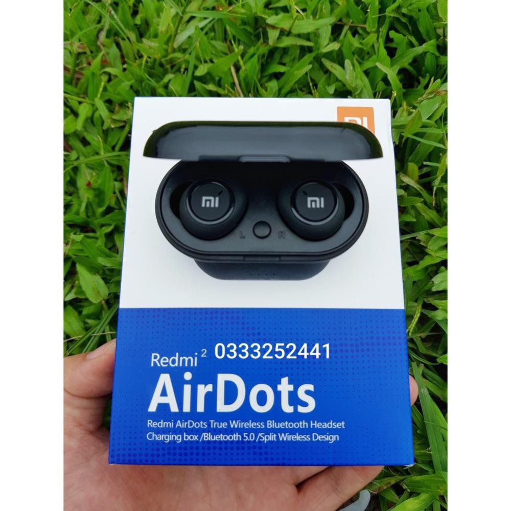 Tai Nghe Bluetooth AirDots Redmi2 Đen True Wireless Công Nghệ 5.0 Kèm Đốc Sạc ,Cảm Biến Tự Động Kết Nối | BigBuy360 - bigbuy360.vn
