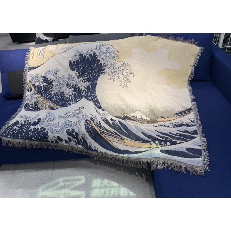 Thảm treo tường họa tiết vintage chăn trải shopha chống bụi, phong cách boho vintage đáng yêu