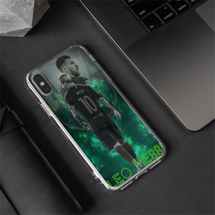 Ốp ĐT cậu thủ messi Ốp lưng messi hình đen trắng nền xanh ngọc độc lạ dành cho Iphone 5 đến 12 Promax BAR20210021