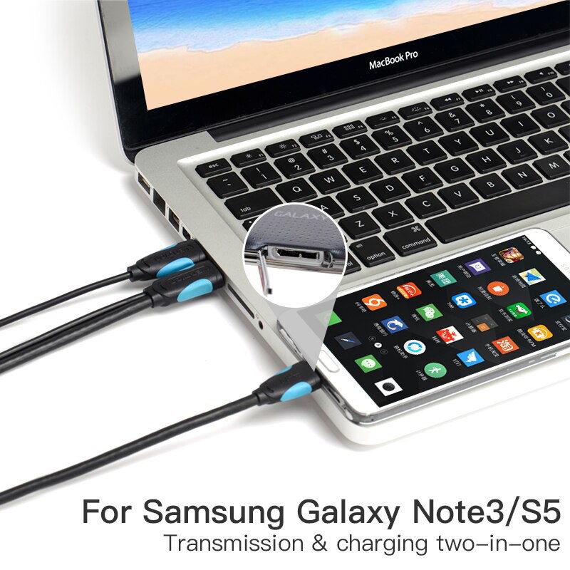 Vention Micro USB 3.0 Dual USB With Power Supply Cable Male To Male 5Gbps Data Sync For Phone | BigBuy360 - bigbuy360.vn