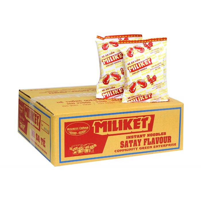 1 thùng mì giấy Miliket sa tế 30 gói x 65g