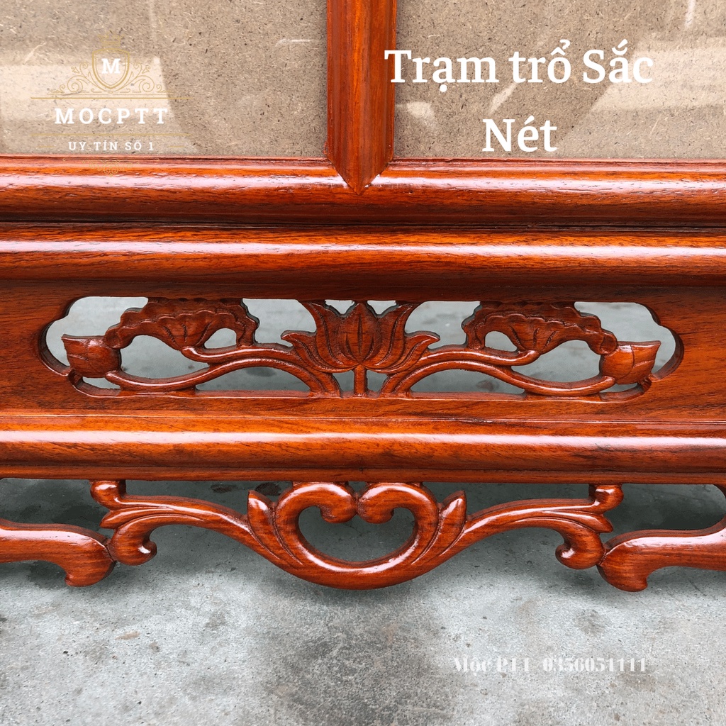 Khung ảnh thờ đôi gỗ hương đá mẫu hoa lá tây kích thước 18 x 24 cm và 20 x 30 cm đồ dùng phòng thờ