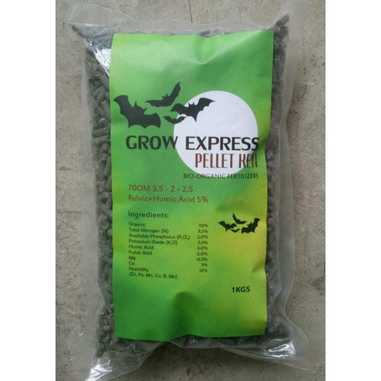 Phân Dơi Hữu Cơ Sinh Học Grow Express Pellet Ken - Túi 1 KG