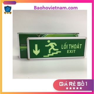 Đèn exit chỉ dẫn thoát hiểm xuống cầu thang bên trái ,  sạc nhanh, tiết kiệm tiền điện, siêu an toàn